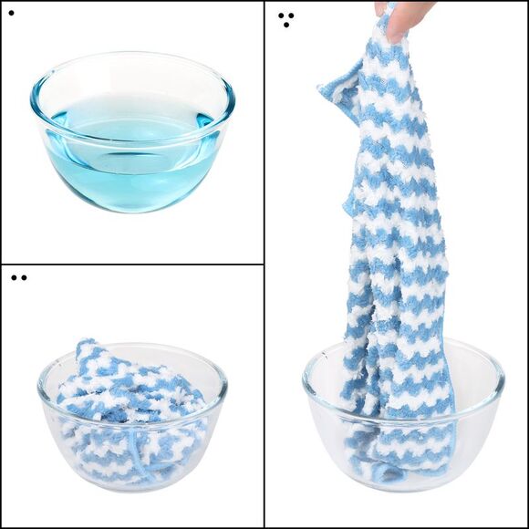 12 Pack Absorbent Reusable and Washable Clean Cloth 10" x 10" Blue - Picture 4 of 6